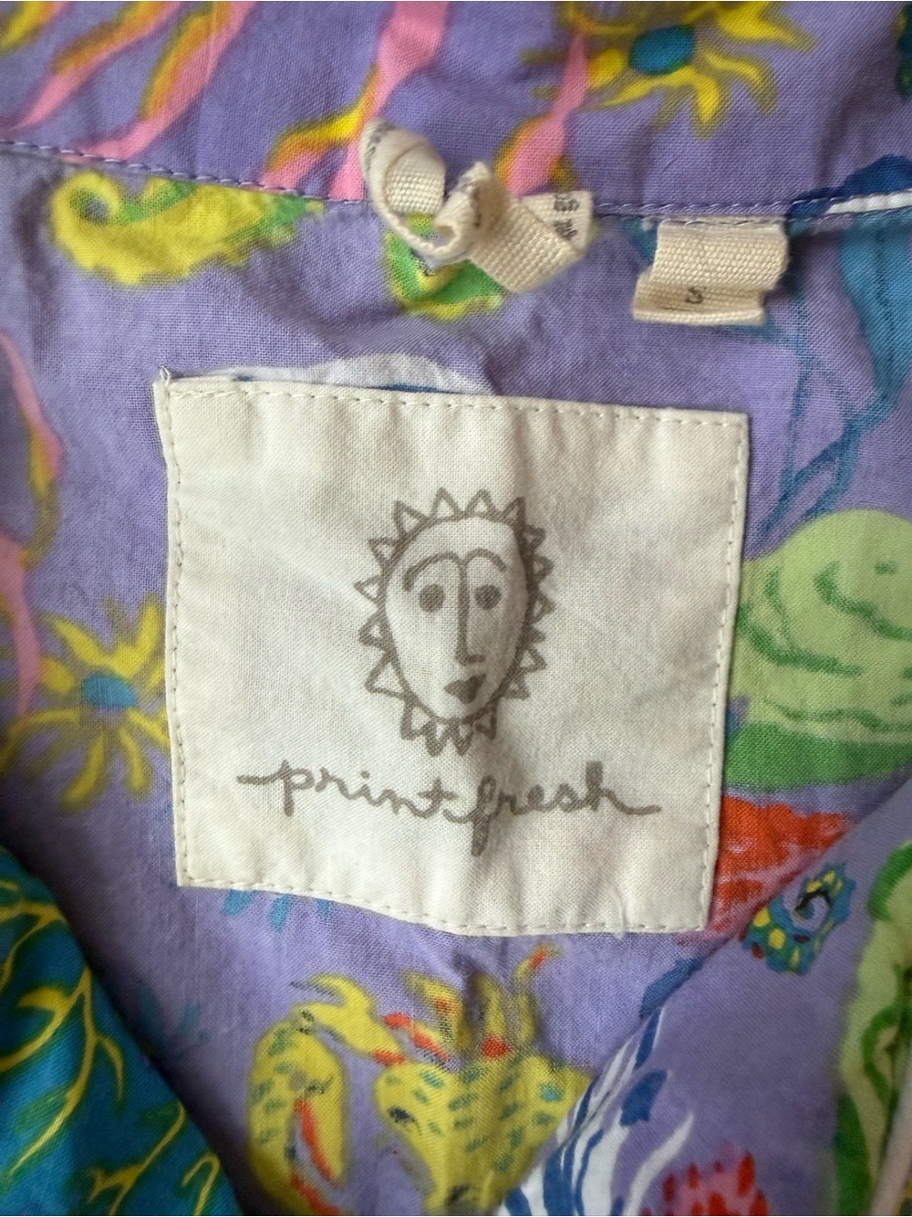Printfresh Purple Oceania Print Pajama Set with Green and Yellow Accents - Picture 2 of 2